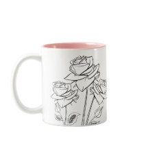 Rose Blume Zeichnend Tasse