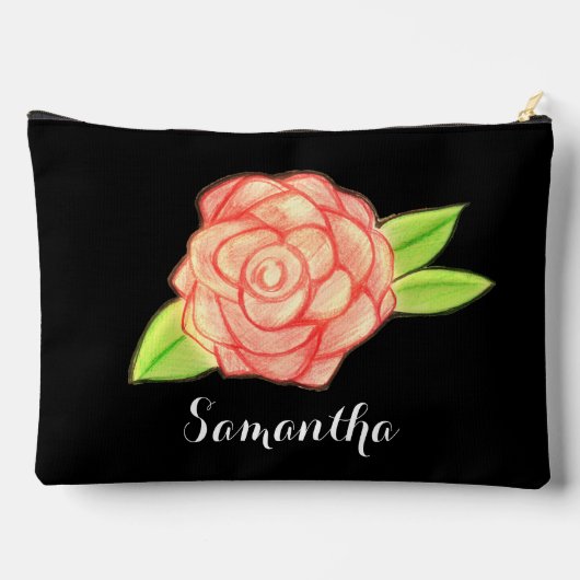 Rose Blume Zubehörtasche (Rückseite)