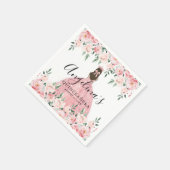 Rose Blumen Rosa Quinceanera Serviette (Ecke)
