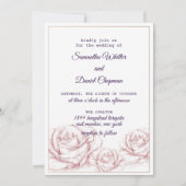 Rose Blumenbeautiful Wedding Einladungskarte Einladung (Vorderseite)