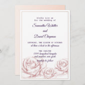 Rose Blumenbeautiful Wedding Einladungskarte Einladung (Vorne/Hinten)