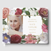 Rose Blumenbeerdigung Foto Gästebuch (Vorderseite)
