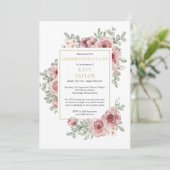 Rose Blumenbeerdigung Foto Lebensfeier Einladung (Stehend Vorderseite)