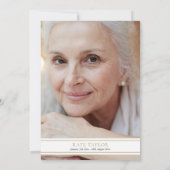 Rose Blumenbeerdigung Foto Lebensfeier Einladung (Rückseite)