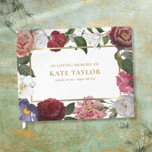 Rose Blumenbeerdigung-Service-Gedenkbuch Gästebuch