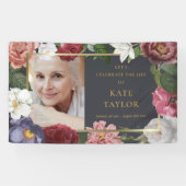 Rose Blumenbeerdigungsbanner zum Foto Banner (Horizontal)