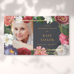 Rose Blumenbeerdigungsbanner zum Foto Banner