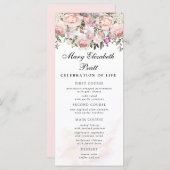 Rose Blumenbeergerichte Menükarte (Vorne/Hinten)