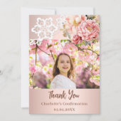 Rose Blumenbestätigung Foto Vielen Dank Karte (Vorderseite)
