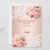 Rose Blumenbestätigung Foto Vielen Dank Karte (Rückseite)