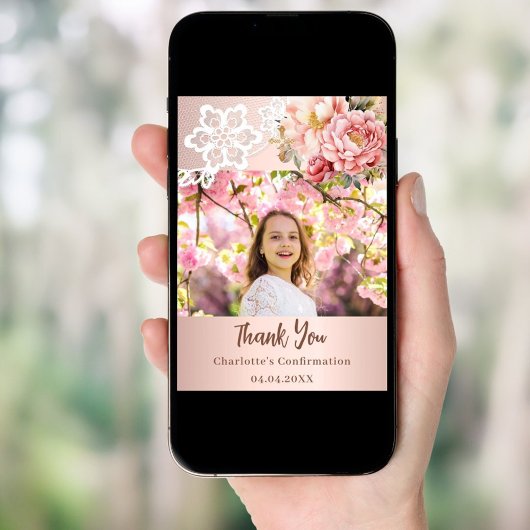 Rose Blumenbestätigung Foto Vielen Dank Karte