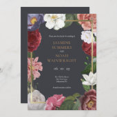 Rose Blumenblätter Gold Fossil Save the Date Einladung (Vorne/Hinten)