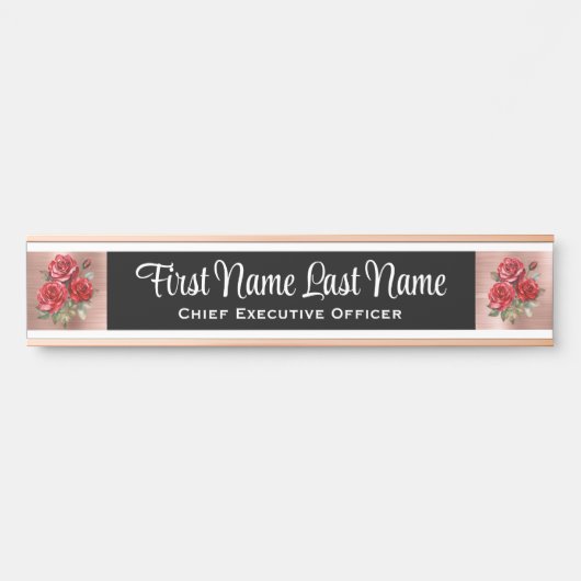 Rose Blumenbügelschilder Name Plate Türschild (Vorderseite )