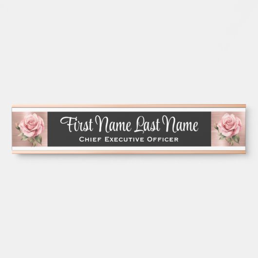 Rose Blumenbügelschilder Name Plate Türschild (Vorderseite )