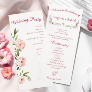 Rose Blumencreme Christlich Hochzeitsprogramm