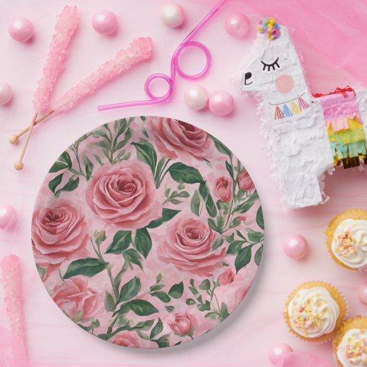 Rose Blumendesign Pappteller (Party)