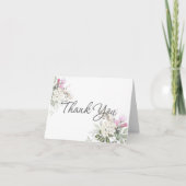 Rose Blumendusche und Gründusche Danke Karte (Vorderseite)