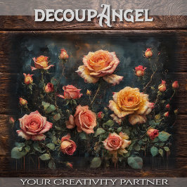 Rose - Blumeneleganz - Entcoupage - Gewebepflaster Seidenpapier