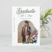 Rose Blumengarten Foto Abschluss Einladung (Stehend Vorderseite)