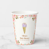 Rose Blumengarten Scoop Ice Cream Baby Dusche Pappbecher (Rückseite)