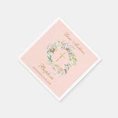 Rose Blumengarten Taufe Christening Blush Pink Serviette (Ecke)
