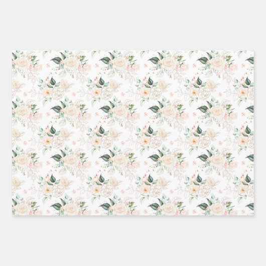 Rose Blumengartenmuster Geschenkpapier Set (Vorderseite 2)