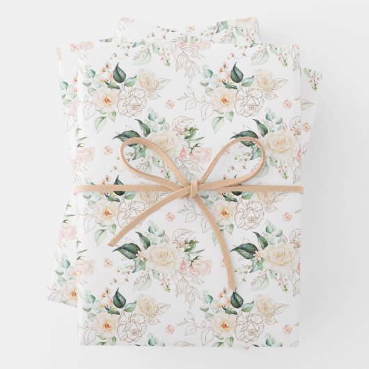 Rose Blumengartenmuster Geschenkpapier Set (Beispiel)