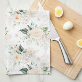 Rose Blumengartenmuster Geschirrtuch (Viertel Falte)