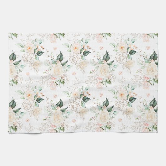 Rose Blumengartenmuster Geschirrtuch (Horizontal)