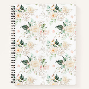 Rose Blumengartenmuster Notizblock