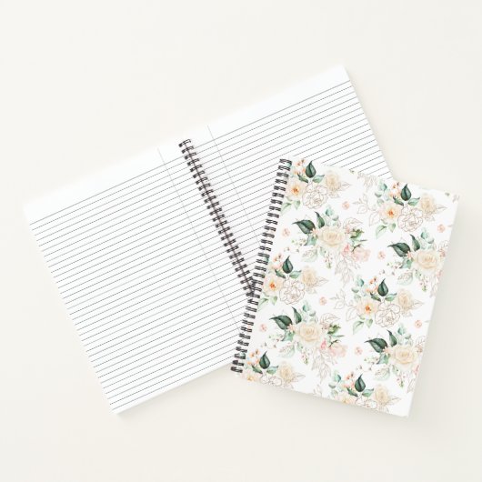 Rose Blumengartenmuster Notizblock (Innenseite)