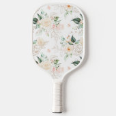 Rose Blumengartenmuster Pickleball Schläger (Rückseite)
