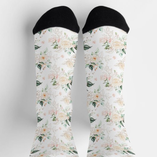 Rose Blumengartenmuster Socken (Oben)