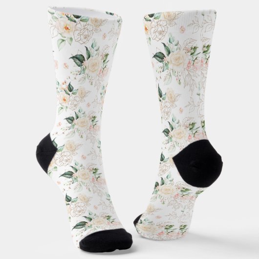 Rose Blumengartenmuster Socken (Gewinkelt)