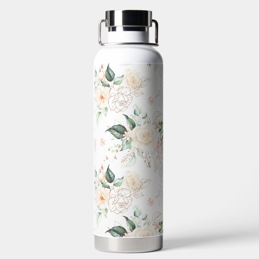 Rose Blumengartenmuster Trinkflasche (Rückseite)
