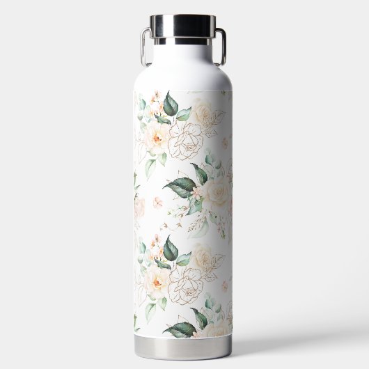 Rose Blumengartenmuster Trinkflasche (Vorderseite)