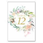 Rose Blumengold Tischnummern (Rückseite)