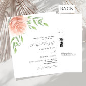 Rose Blumengrün QR UAWG Hochzeit Einladung