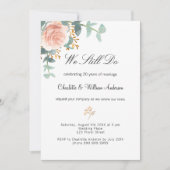 Rose Blumengrün Rosa Gelb Erneuerung Hochzeit Einladung (Vorderseite)