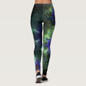 Rose Blumengrün Rot Moderne Chic Leggings (Rückseite)