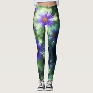 Rose Blumengrün Rot Moderne Chic Leggings
