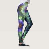 Rose Blumengrün Rot Moderne Chic Leggings (Rechts)