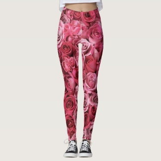 Rose Blumengrün-rote, moderne Leggings im schicken