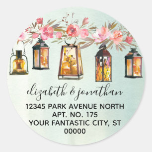 Rose Blumengrün Rücksendeadresse Runder Aufkleber