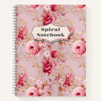 Rose-Blumengürtel - 8,5" x 11" Notizblock