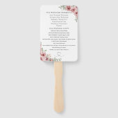 Rose Blumenheart-Hochzeitsprogramm Fächer (Rückseite)