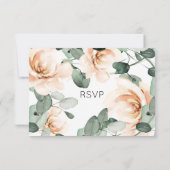 Rose Blumenhochzeit RSVP Karte (Rückseite)