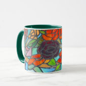 Rose Blumenkaffee Tasse (Vorderseite Links)