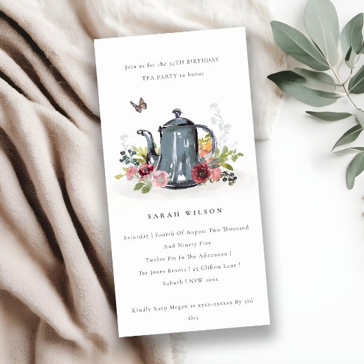 Rose Blumenkohl jedes Alter Geburtstag Einladung