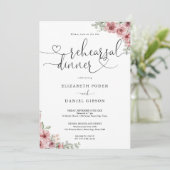 Rose Blumenkohl Probe Abendessen Einladung (Stehend Vorderseite)